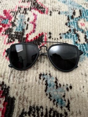 Never worn brand new Black Metal Aviator Sunglasses